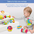 iPlay, iLearn Juego de 10 sonajeros para bebés, juguetes, sonajero fácil de agarrar y sacudir, mordedor sensorial, juguete musical de aprendizaje y desarrollo para bebés, regalo para baby shower y