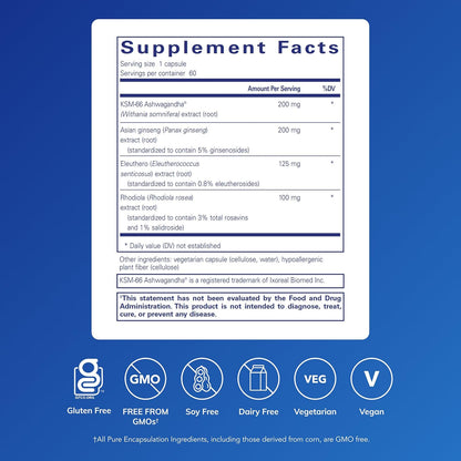 Pure Encapsulations Energy Xtra | Fórmula adaptógena para la resist...