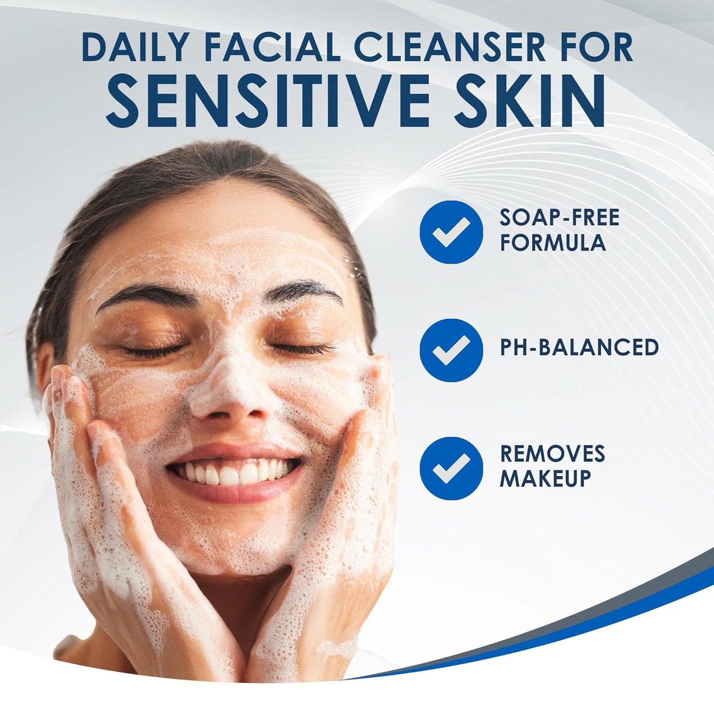 Vanicream Limpiador facial suave con dispensador de bomba, 8 onzas...