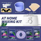 Anruz Kit de cera blanca perla para mujeres y hombres, olla de cera...