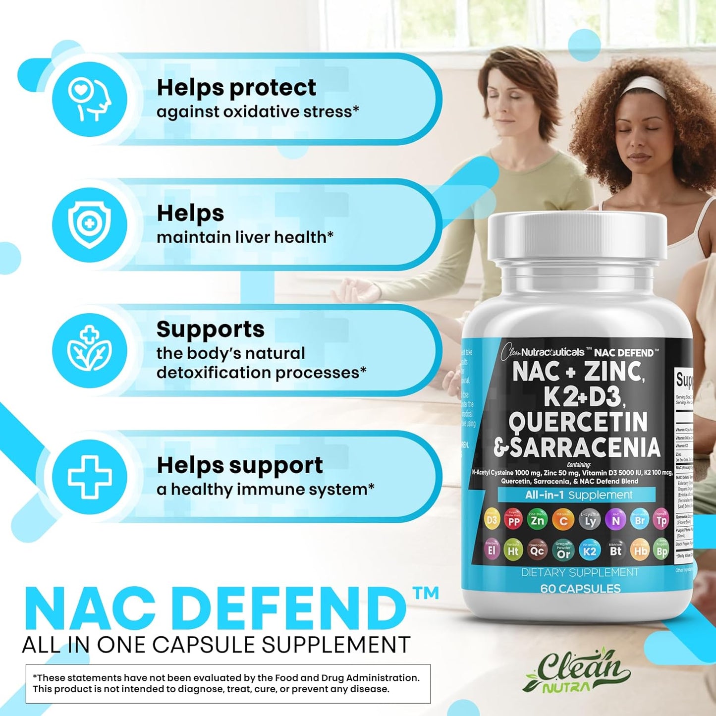 Suplemento de NAC de Clean Nutraceuticals N-Acetil Cisteína Vitamin...