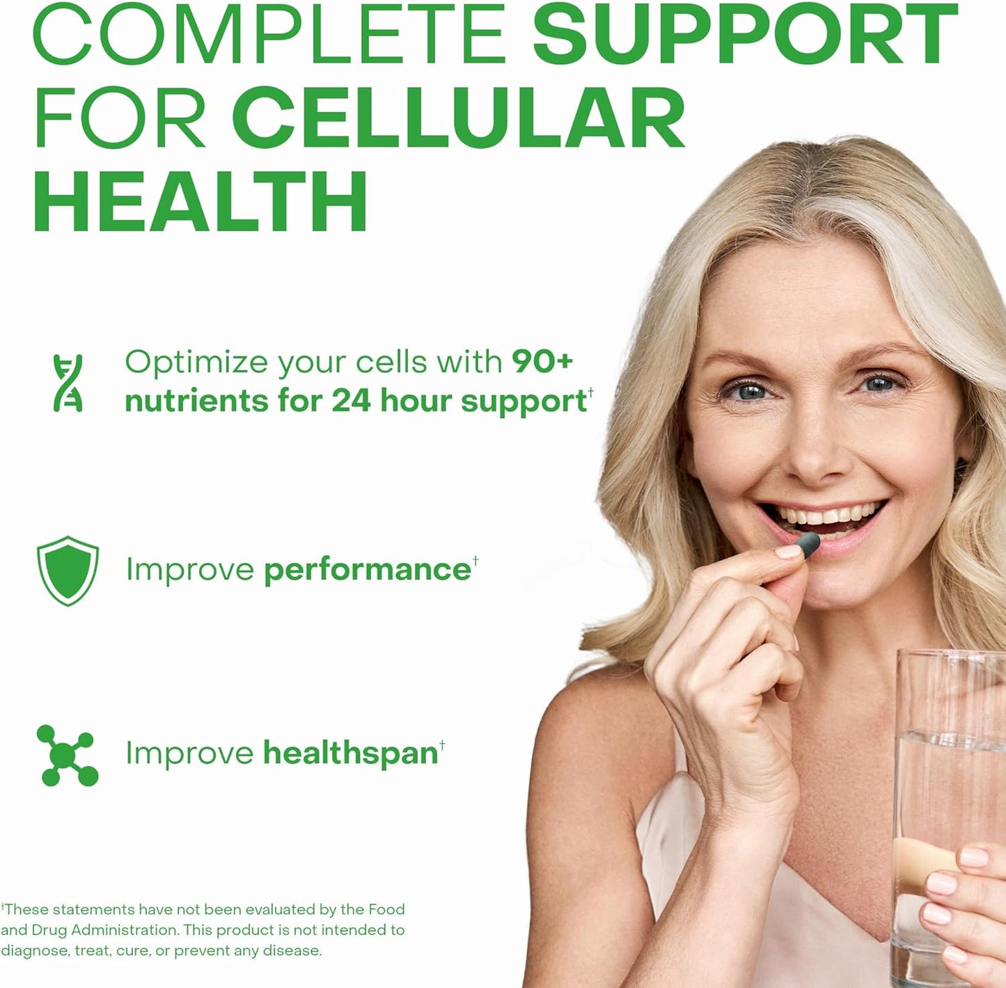 HealhtyCell AM\/PM Healthspan System - 90 vitaminas, minerales, fit...