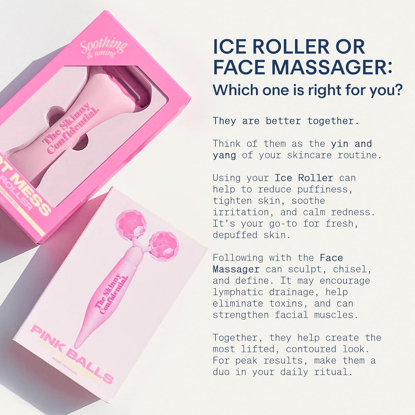 The Skinny Confidential Rodillo facial \u2013 Masajeador de ojos y...