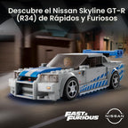 LEGO Speed Champions 2 Fast 2 Furious Nissan Skyline GT-R (R34) 76917 - kit de construcción de autos de carreras, coleccionable con minifigura Racer, juego 2023 para niños y niñas a partir de 9 años