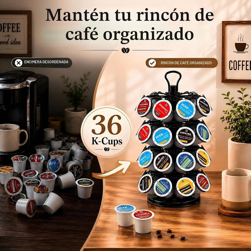 Soporte para tazas K, organizador de cápsulas de café para 36 cápsu...
