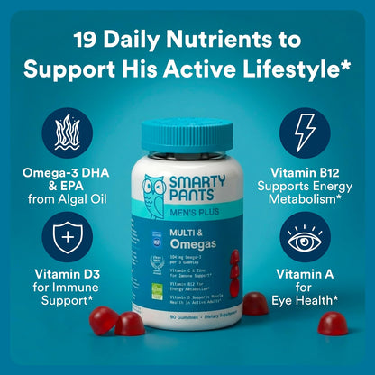 SmartyPants Gomitas multivitamínicas para hombres - Fórmula mejorad...