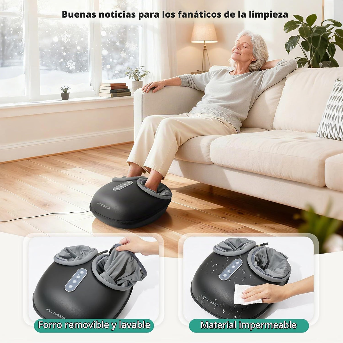 Medcursor - Máquina masajeadora de pies con calor, masaje de pies p...