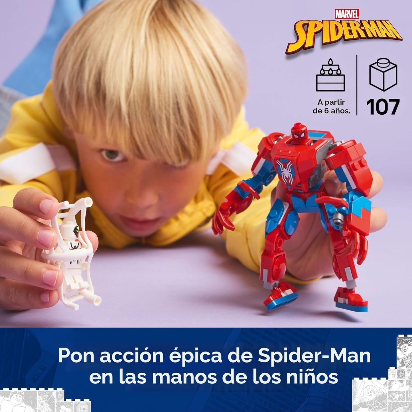 LEGO Marvel Spider-Man Mech vs Anti-Venom - Juego de juguetes de construcción – Juguete de Spider-Man para niños, niños y niñas, a partir de 6 años – Figura de acción para construir – Regalo de superhéroe para cumpleaños – 76308