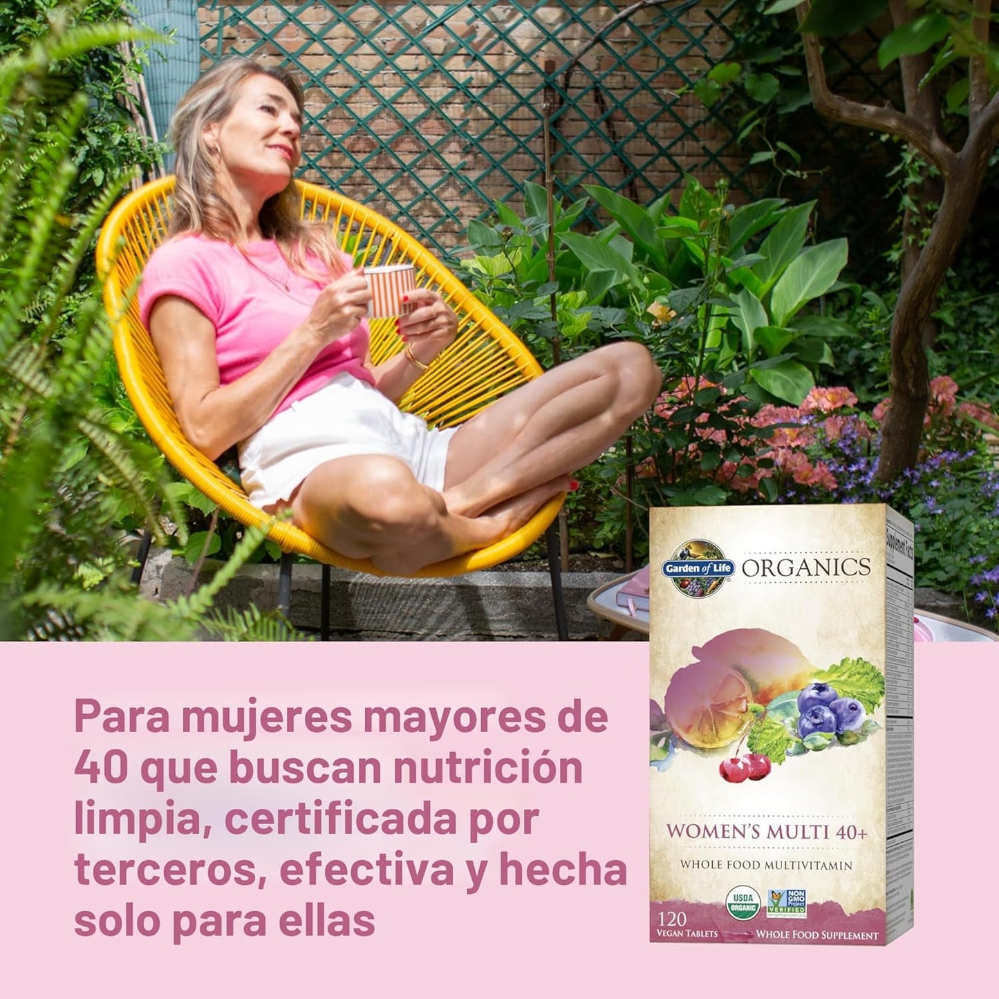 Garden of Life Multivitamin para mujeres de 40 años o más, vitamina...