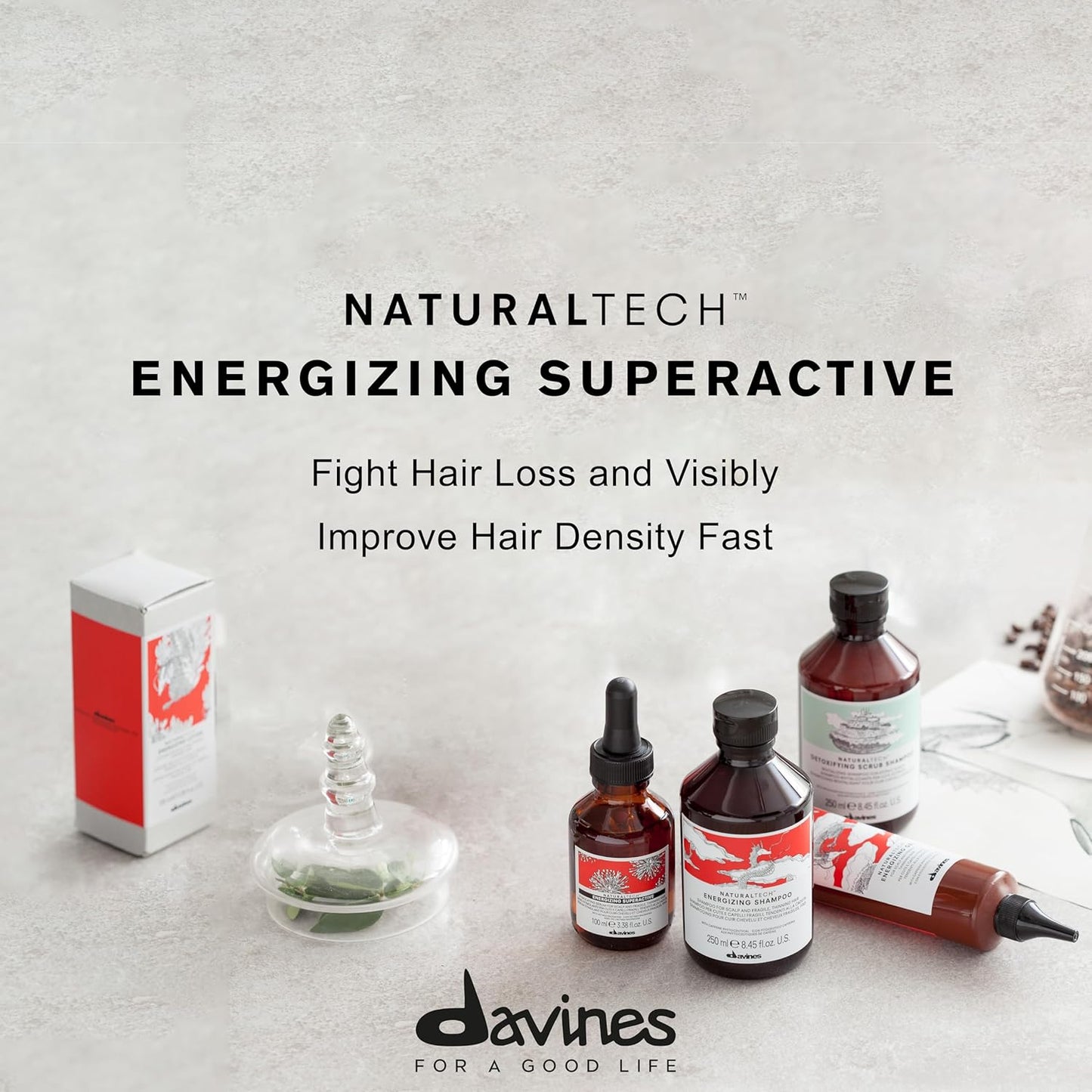 Davines Naturaltech ENERGIZING Tratamiento superactivo, reduce la pérdida de cabello, mejora el tono del cuero cabelludo y reduce la producción de sebo, 3.38 onzas líquidas