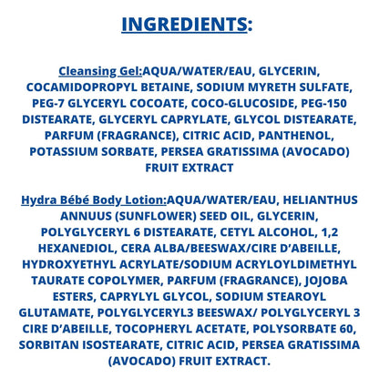 Mustela Set de regalo para la hora del baño para bebés, esenciales para el cuidado de la piel del bebé con aguacate natural, contiene loción corporal Hydra Bebe de 10.14 onzas líquidas y gel limpiador suave de 16.9 onzas líquidas, juego de 2 artículos