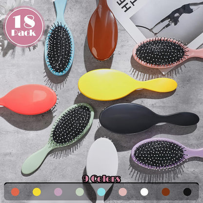Eaasty 18 piezas de cepillo de pelo a granel cepillo de desenredar húmedo cepillo de pelo seco desenredante con cerdas suaves que se desliza a través de los enredos con facilidad regalo de boda dama de honor a granel para mujeres