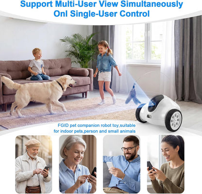 PGID Cámara robot para mascotas, robot móvil para mascotas con apli...