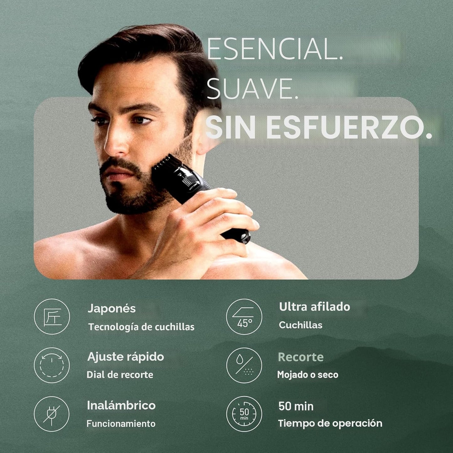 Panasonic depiladora inalámbrica para barba para hombres con dial d...