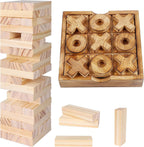 Glintoper Juego de mesas de bloques de torre Tic Tac Toe &amp; Tumb...