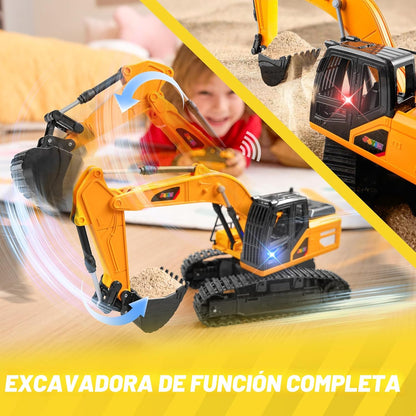 JOYIN Excavadora de Control Remoto Juguetes para Niños, Excavadora...