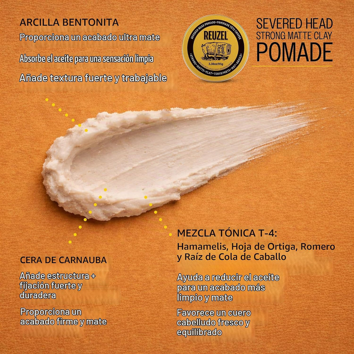 REUZEL Pomada de arcilla mate fuerte Severed Head 3.38 oz | Arcilla...