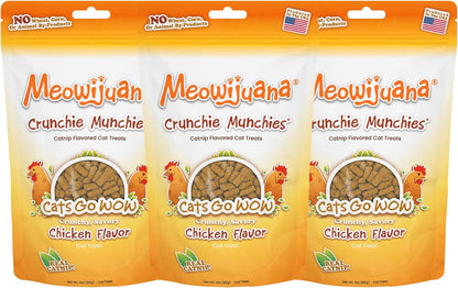 Trío de golosinas de pollo Meowijuana | Paquete de 3 golosinas de h...