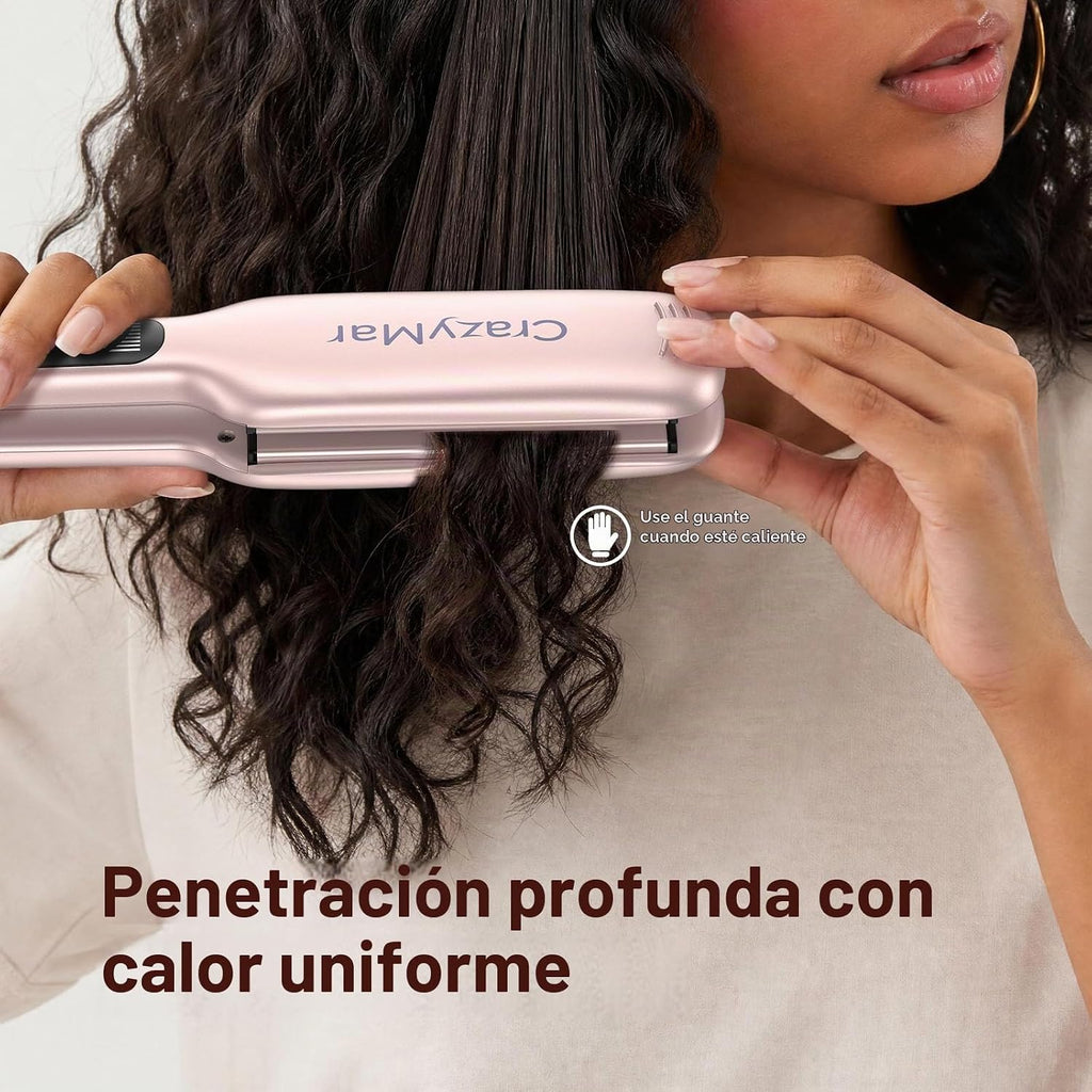 CrazyMar Plancha de pelo infrarroja de 2 pulgadas, plancha plana al...