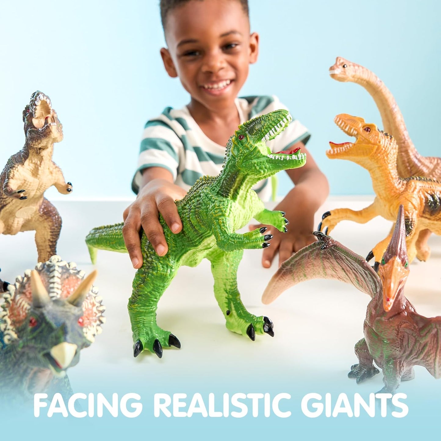 JOYIN Juguetes de dinosaurio grandes para niños pequeños 6