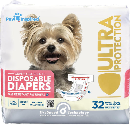 Paw Inspired 32 unidades de pañales desechables para perros | Pañal...