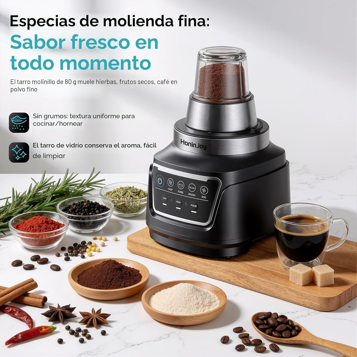 HoninJoy - Procesador de alimentos todo en uno, licuadoras 10 en 1...