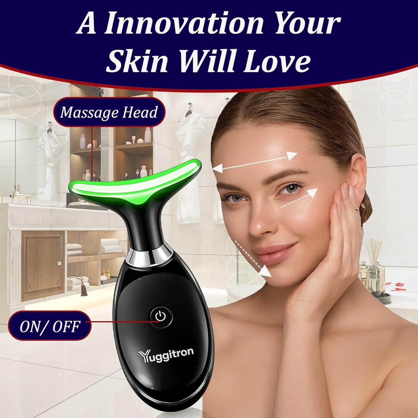 Masajeador facial para mujeres y hombres, rodillo facial para apret...