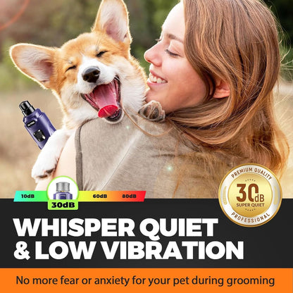 Whisper - Molinillo de uñas silencioso para perros, seguro y sin es...