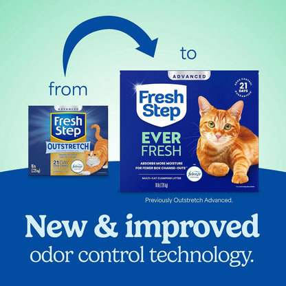 Fresh Step Advanced Ever Fresh - Arena aglutinante para gatos con f...
