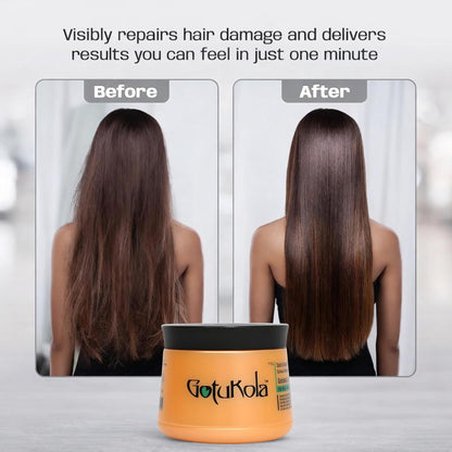 Gotukola Mascarilla capilar de queratina para cabello seco dañado -...