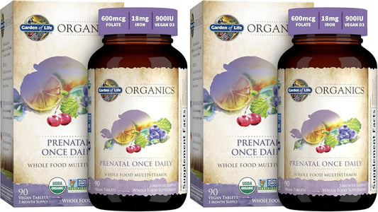Garden of Life Vitaminas prenatales para mujeres, folato orgánico p...