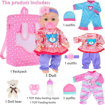 ebuddy Muñeca de bebé de 12 pulgadas y accesorios, muñecas de bebé...
