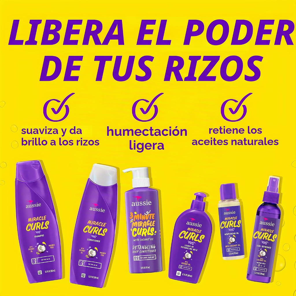 Miracle Curls: champú, acondicionador, acondicionador profundo, gel...