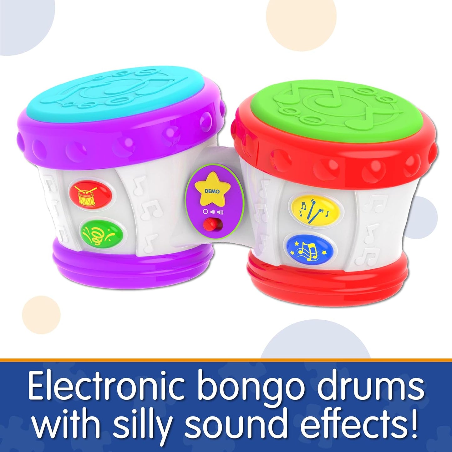 The Learning Journey Aprendizaje temprano - Little Baby Bongo Drums - Juguetes musicales electrónicos para niños y niñas a partir de 12 meses - Juguete de aprendizaje musical galardonado, multicolor