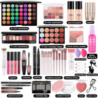 Kit completo de maquillaje para mujer, incluye base de sombra de ojos, paleta de sombra de ojos, brochas de maquillaje para adolescentes y niñas, juego de regalo de maquillaje todo en uno para mujeres