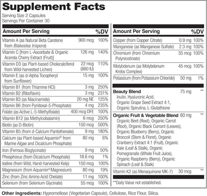 NATURELO Whole Food Multivitamínico con soporte adicional para el c...