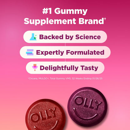 OLLY Gomitas multivitamínicas para mujer con vitaminas A, D, C, E,...