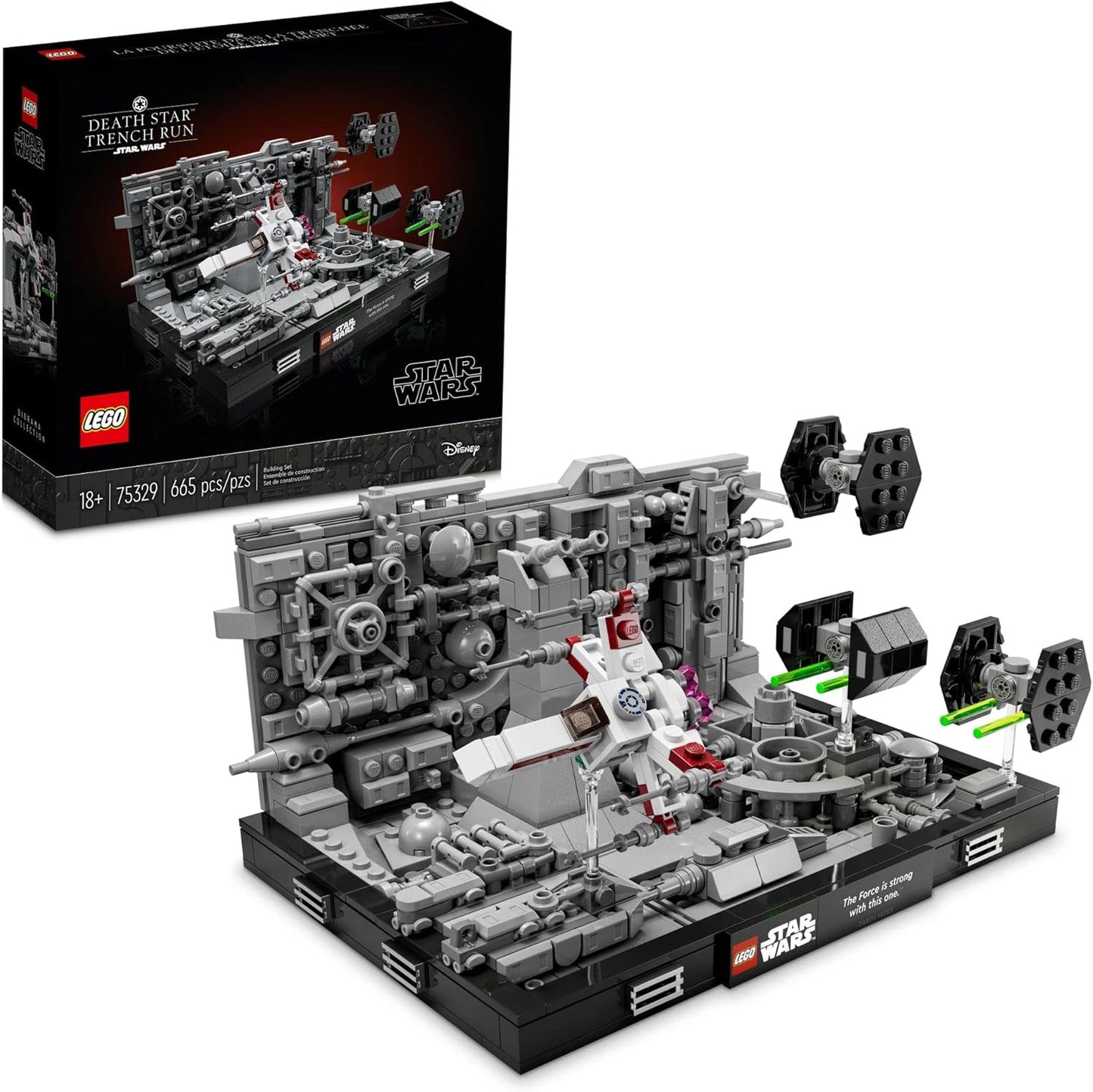 Lego Star Wars Death Star Trench Run Diorama 75329 Set para adultos, decoración de habitación, regalo con TIE Advanced Fighter de Darth Vader
