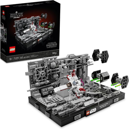 Lego Star Wars Death Star Trench Run Diorama 75329 Set para adultos, decoración de habitación, regalo con TIE Advanced Fighter de Darth Vader