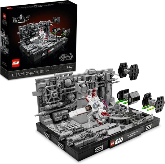 Lego Star Wars Death Star Trench Run Diorama 75329 Set para adultos, decoración de habitación, regalo con TIE Advanced Fighter de Darth Vader