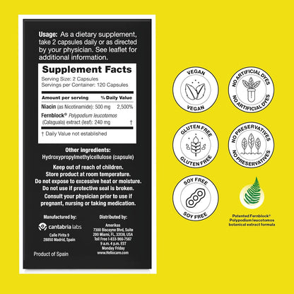 Heliocare Suplemento Avanzado de Niacina B3: Extracto Fernblock PLE...