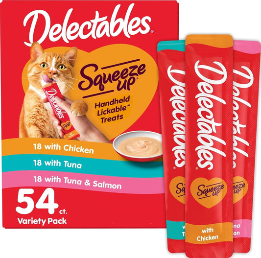 Hartz Delectables Squeeze Up - Paquete variado de puré cremoso expr...
