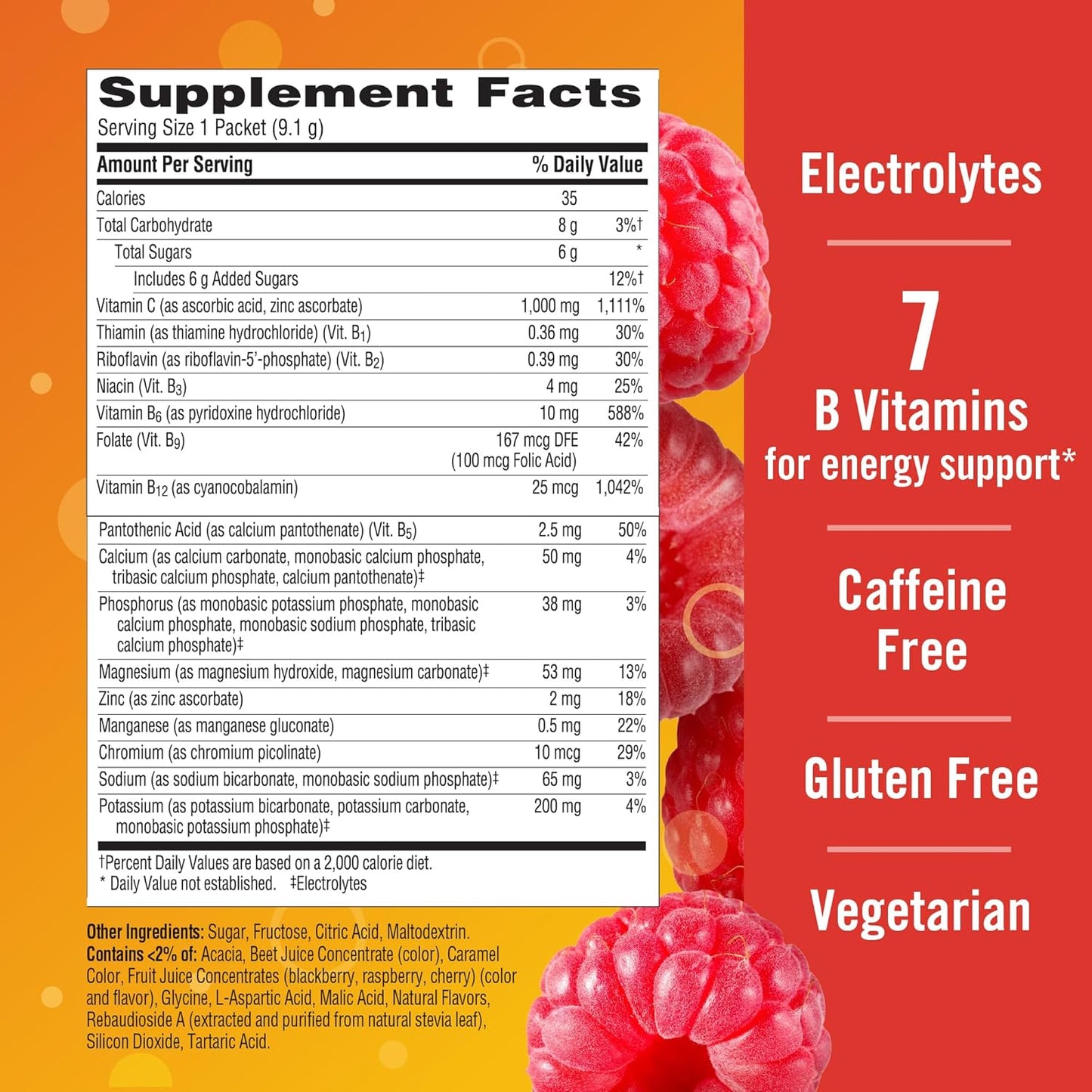 Emergen-C Polvo de apoyo inmunológico de 1000 mg de vitamina C fram...