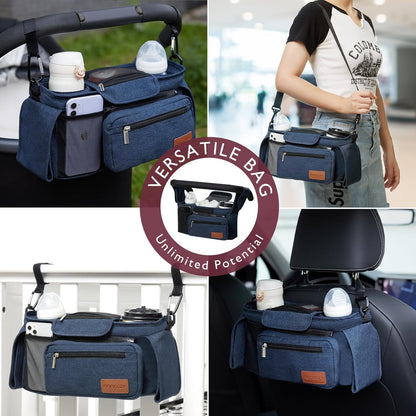Momcozy: Organizador universal para cochecito con soporte para taza...