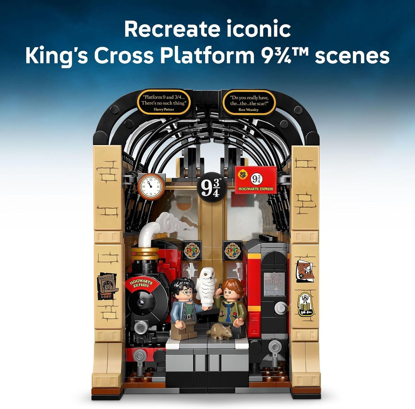 LEGO Harry Potter Book Nook: Hogwarts Express Building Set – Decoración de estante de dormitorio para niños, niñas y fanáticos, a partir de 10 años – Minifiguras coleccionables de Harry & Ron – Idea