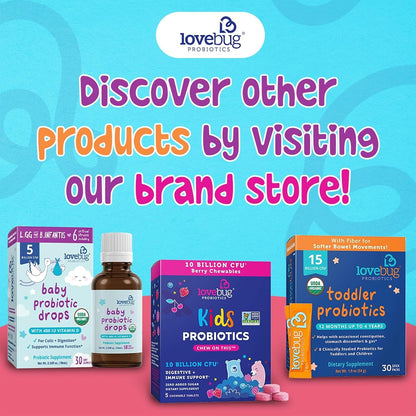 LOVEBUG Gotas probióticas para bebés, probióticos orgánicos para ap...