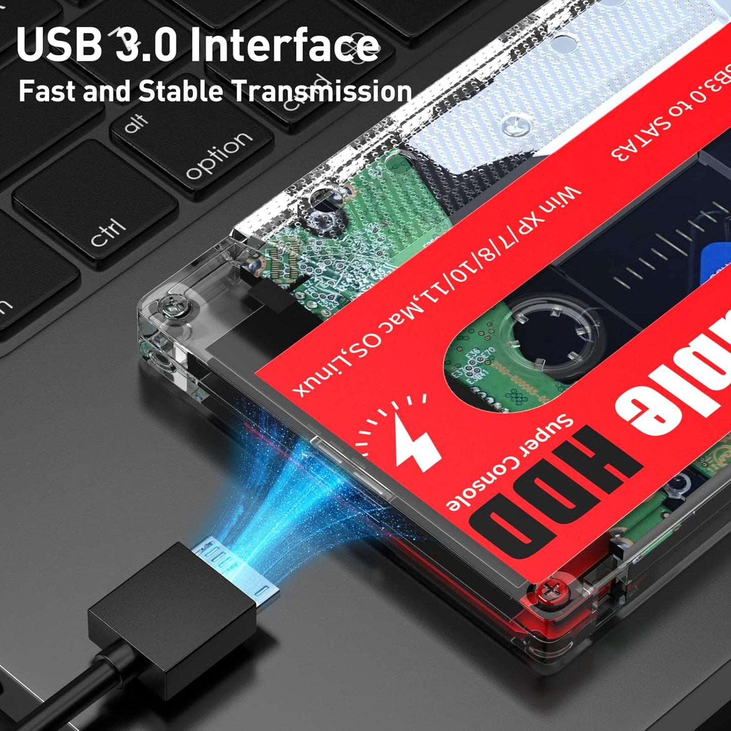 Kinhank Disco duro de juego de 2 TB, 120000 juegos incorporados, sistema Batocera 33, disco duro externo compatible con Mac OS/Linux/Windows XP/7/8/10/11, disco duro portátil, USB 3.0