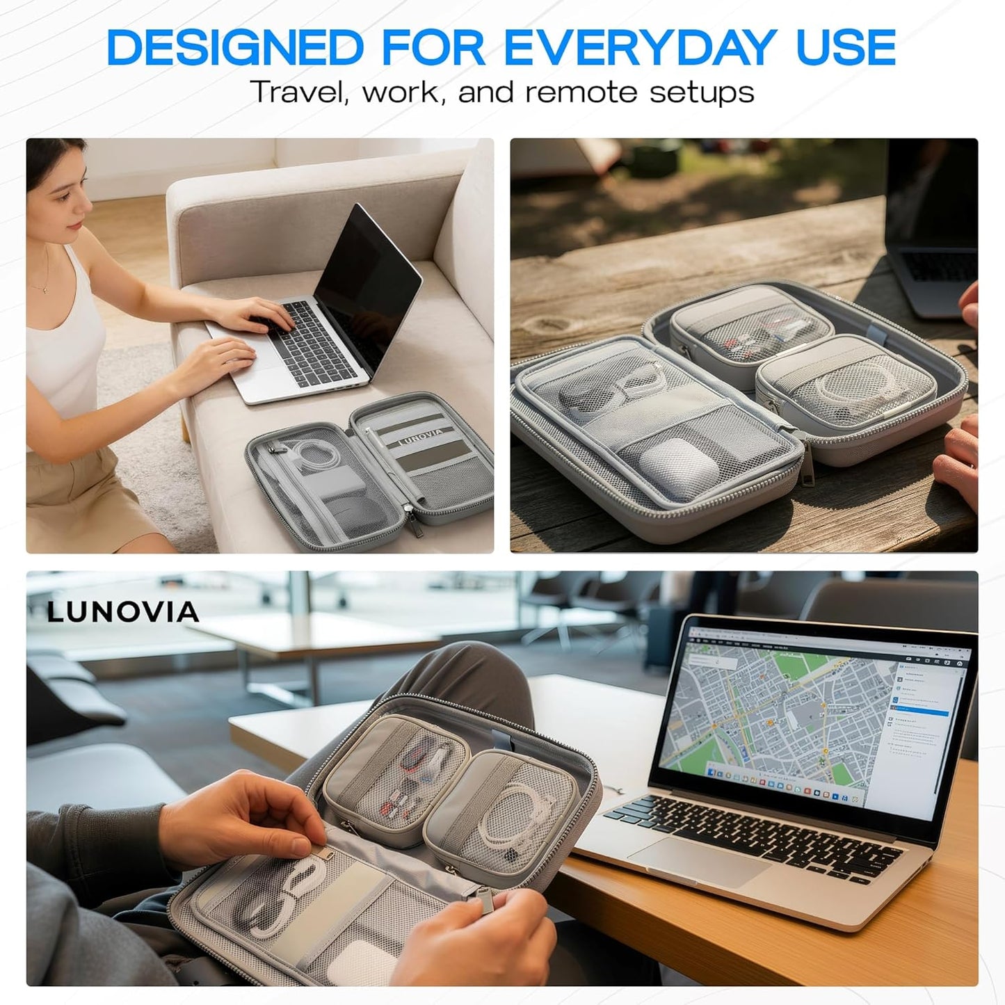 Lunovia Hard Shell Tech Organizer - Funda protectora de viaje para...