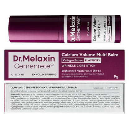Dr.Melaxin Cemenrete Calcio Multi Bálsamo 9g Cuidado de la Piel Coreano Todo en Uno Calcio Stick Colágeno Arrugas Tratamiento Facial y de Ojos Bálsamo