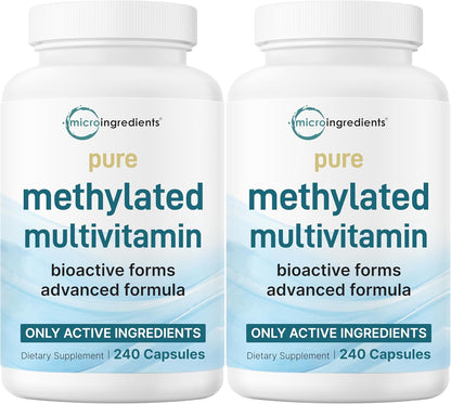 Micro Ingredients Paquete de 2 multivitaminas metiladas puras, 480...